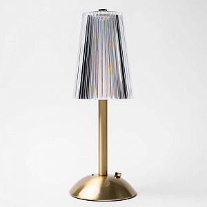 Лампа настольная беспроводная MGLINE d=11 см. h=29,5 см. нерж./акрил, золотая LED CRYSTAL 