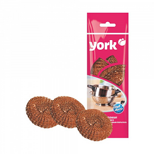 Набор губок спираль 3 шт медных YORK арт.004010 (О-1) 