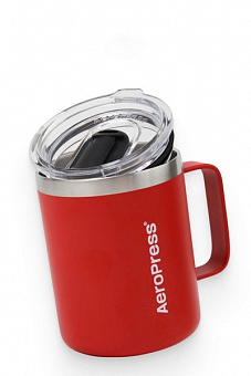 Термокружка для кофе в дорогу AeroPress Travel Coffee Mug - Stainless Steel (Red), красная 