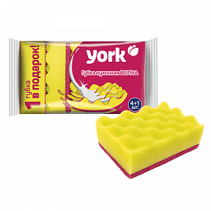 Набор губок 5 шт для посуды "YORK" Волна, арт. 030220 