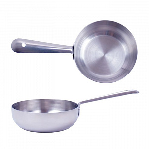 Сковорода порц. MGsteel d=12,5 см. h=3 см. нерж. глубокая с ручкой 