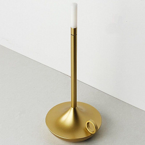 Лампа настольная беспроводная MGLINE d=11 см. h=25,5 см. алюм., золотая LED CANDLE 
