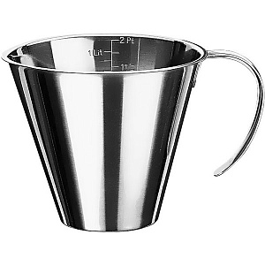 Стакан мерный с ручкой;сталь нерж.;2л;D=17,H=19см;серебрист. 