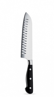 Нож японский Santoku Abert 180/310 мм. с бороздками, кованый 