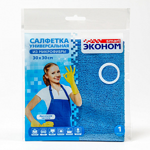 Салфетка микрофибра 30х30 см Эконом smart арт. 72429 