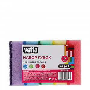 Набор губок 5 шт. 9,6*6,5*3 см для посуды "Премиум" VETTA арт. 441-084 